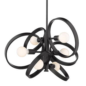 Sloane - Chandelier 6 Light Steel in Durable style - 13.25 Inches high by 26.38 Inches wide - 1218085