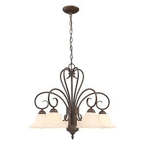 Homestead - Nook Chandelier 5 Light Steel in Eclectic style - 22 Inches high by 25 Inches wide - 926236