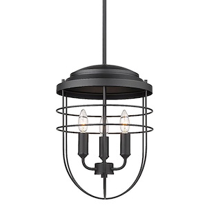 Seaport - 3 Light Pendant in Sturdy style - 17 Inches high by 12 Inches wide