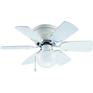 Arcadia - 30Inch 6 Blade Ceiling Fan with Light Kit and Pull Chain Control