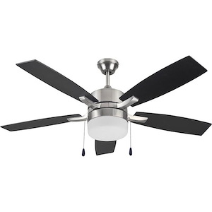 Breckenridge - 52Inch 5 Blade Tri-Mount Ceiling Fan with Light Kit and Pull Chain Control