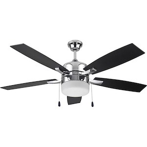 Breckenridge - 52Inch 5 Blade Tri-Mount Ceiling Fan with Light Kit and Pull Chain Control