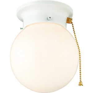One Light Flush Mount with Pull Chain