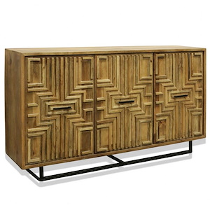 Dermott - Three Door Sideboard In Mid-Century Modern Style-40 Inches Tall and 72 Inches Wide
