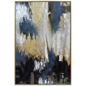 Apollo - 73.75 Inch Hand Painted Abstract Framed Canvas Art