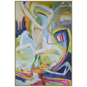 Constant knot - 73.5 Inch Hand Painted Abstract Framed Canvas Art
