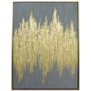 Queens - 41.75 Inch Hand Painted Abstract Framed Canvas Art
