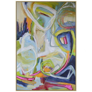 Constant knot - 43.55 Inch Small Hand Painted Abstract Framed Canvas Art - 1033441