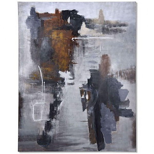 Medina - Frameless Hand Painted Abstract Wall Art In Contemporary Style-72 Inches Tall and 90 Inches Wide