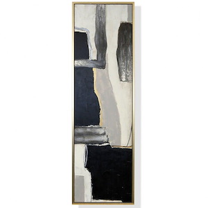 Leaden - Framed Hand Painted Abstract Wall Art In Contemporary Style-21.75 Inches Tall and 71.75 Inches Wide