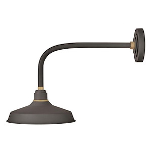 Foundry Classic - 1 Light Medium Outdoor Straight Arm Barn Light - Traditional and Industrial Style - 12 Inch Wide by 16 Inch High