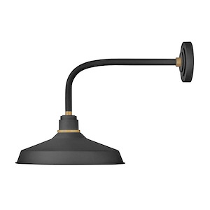 Foundry Classic - 1 Light Medium Outdoor Straight Arm Barn Light - Traditional and Industrial Style - 16 Inch Wide by 18 Inch High