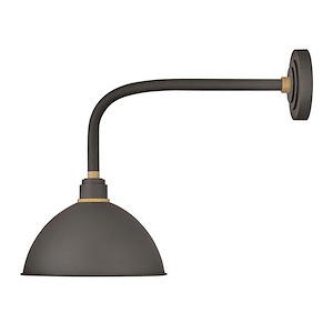 Foundry Classic - 1 Light Medium Outdoor Straight Arm Barn Light - Traditional and Industrial Style - 12 Inch Wide by 18.5 Inch High