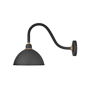 Foundry Dome - 1 Light Medium Outdoor Gooseneck Barn Light in Traditional and Industrial Style - 12 Inches Wide by 17 Inches High