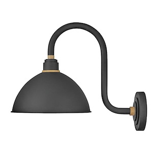 Foundry Dome - 1 Light Small Outdoor Tall Gooseneck Barn Light - Traditional and Industrial Style - 12 Inch Wide by 17 Inch High