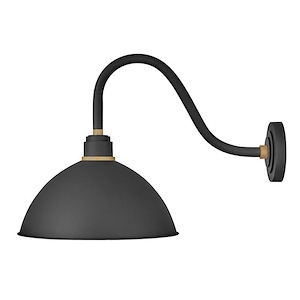 Foundry Dome - 1 Light Medium Outdoor Gooseneck Barn Light in Traditional and Industrial Style - 16 Inches Wide by 18 Inches High