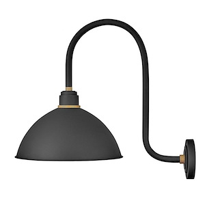 Foundry Dome - 1 Light Large Outdoor Tall Gooseneck Barn Light - Traditional and Industrial Style - 16 Inch Wide by 23.75 Inch High