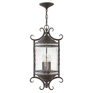Casa - Three Light Outdoor Hanging Lantern in Rustic Style - 12 Inches Wide by 23.25 Inches High