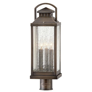 Revere - 3 Light Medium Outdoor Post or Pier Mount Lantern in Traditional Style - 7 Inches Wide by 22.25 Inches High - 1024291