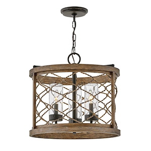 Finn - 3 Light Medium Outdoor Hanging Lantern in Coastal Style - 18 Inches Wide by 16.5 Inches High