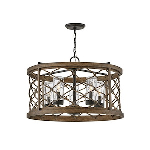 Finn - 5 Light Small Outdoor Hanging Lantern in Coastal Style - 26 Inches Wide by 16.5 Inches High