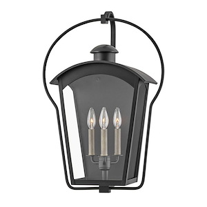Yale - 3 Light Outdoor Large Wall Mount Lantern In Traditional and Transitional Style-25 Inches Tall and 17 Inches Wide