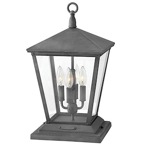 Bowland Meadow - 4 Light Large Outdoor Low Voltage Pier Mount Lantern in Traditional Style - 11 Inches Wide by 19.75 Inches High