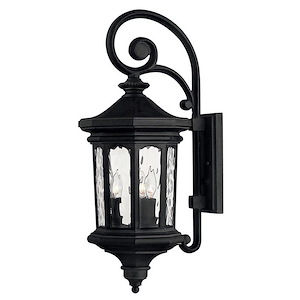 Raley - 3 Light Medium Outdoor Wall Lantern in Traditional Style - 9.5 Inches Wide by 25.75 Inches High