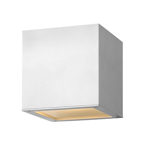 Kube - 8W LED Small Outdoor Down Light Wall Lantern in Modern Style - 6 Inches Wide by 6 Inches High