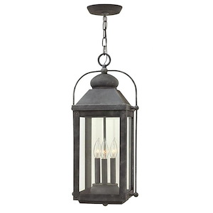 Anchorage - 3 Light Large Outdoor Hanging Lantern in Traditional Style - 11 Inches Wide by 23.75 Inches High