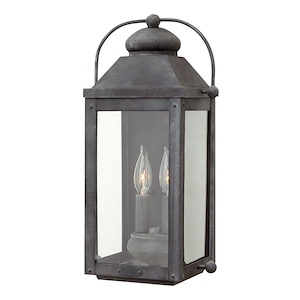 Anchorage - 2 Light Medium Outdoor Wall Lantern in Traditional Style - 9.25 Inches Wide by 17.75 Inches High - 758825
