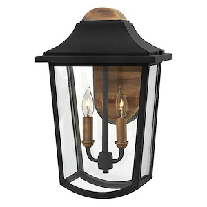Burton - Two Light Outdoor Wall Mount in Traditional Style - 10 Inches Wide by 15.75 Inches High