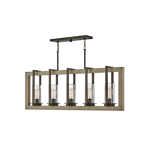 Riverwood - 5 Light Outdoor Linear Hanging Lantern in Transitional Style - 42 Inches Wide by 15.5 Inches High