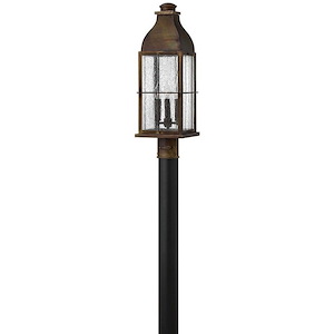 Bingham - 3 Light Large Outdoor Post Top or Pier Mount Lantern in Traditional Style - 8 Inches Wide by 23 Inches High