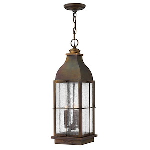 Bingham - 3 Light Large Outdoor Hanging Lantern in Traditional Style - 8 Inches Wide by 23.5 Inches High