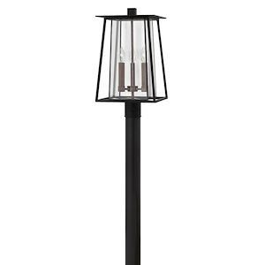Walker - Three Light Outdoor Post Top/ Pier Mount in Transitional-Craftsman Style - 11.25 Inches Wide by 20.75 Inches High