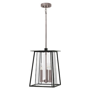 Walker - Three Light Outdoor Hanging Lantern in Transitional-Craftsman Style - 11.5 Inches Wide by 17.25 Inches High