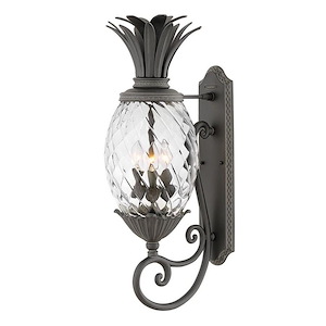 Plantation - 3 Light Medium Outdoor Wall Lantern in Traditional and Glam Style - 10.25 Inches Wide by 28 Inches High