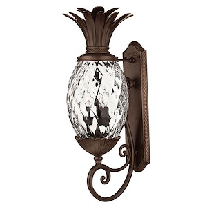 Plantation - 3 Light Medium Outdoor Wall Lantern in Traditional and Glam Style - 10.25 Inches Wide by 28 Inches High
