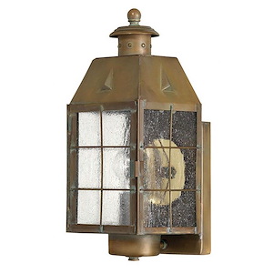 Nantucket - Brass Outdoor Lantern Fixture in Traditional-Coastal Style - 5.5 Inches Wide by 13.5 Inches High