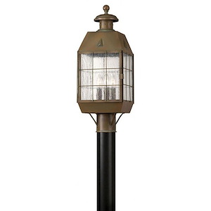 Nantucket - Brass Outdoor Lantern Fixture in Traditional-Coastal Style - 7.5 Inches Wide by 20.75 Inches High