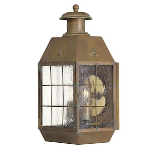 Nantucket - Brass Outdoor Lantern Fixture in Traditional-Coastal Style - 6 Inches Wide by 17 Inches High - 1333594