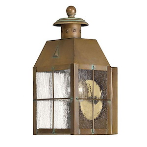 Nantucket - Brass Outdoor Lantern Fixture in Traditional-Coastal Style - 4.5 Inches Wide by 9.75 Inches High