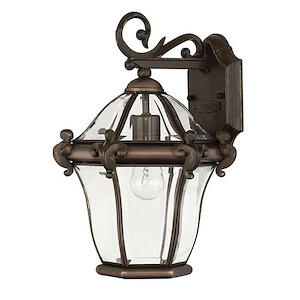 San Clemente - 1 Light Small Outdoor Wall Lantern in Traditional and Glam Style - 8.5 Inches Wide by 13.75 Inches High