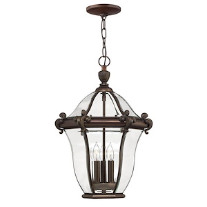 San Clemente - 3 Light Large Outdoor Hanging Lantern in Traditional-Glam Style - 14 Inches Wide by 20 Inches High - 759140