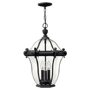 San Clemente - 3 Light Large Outdoor Hanging Lantern in Traditional-Glam Style - 14 Inches Wide by 20 Inches High