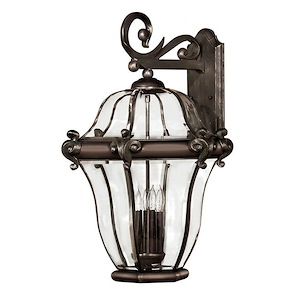 San Clemente - 4 Light Extra Large Outdoor Wall Lantern in Traditional and Glam Style - 17 Inches Wide by 25.75 Inches High