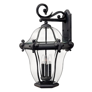 San Clemente - 4 Light Extra Large Outdoor Wall Lantern in Traditional and Glam Style - 17 Inches Wide by 25.75 Inches High - 759153
