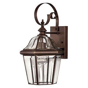 Augusta - Brass Outdoor Lantern Fixture in Traditional Style - 8 Inches Wide by 15.5 Inches High - 1334050