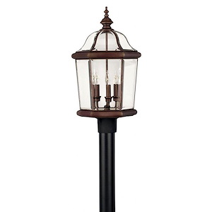 Augusta - Brass Outdoor Lantern Fixture in Traditional Style - 13.25 Inches Wide by 23.25 Inches High - 1333661
